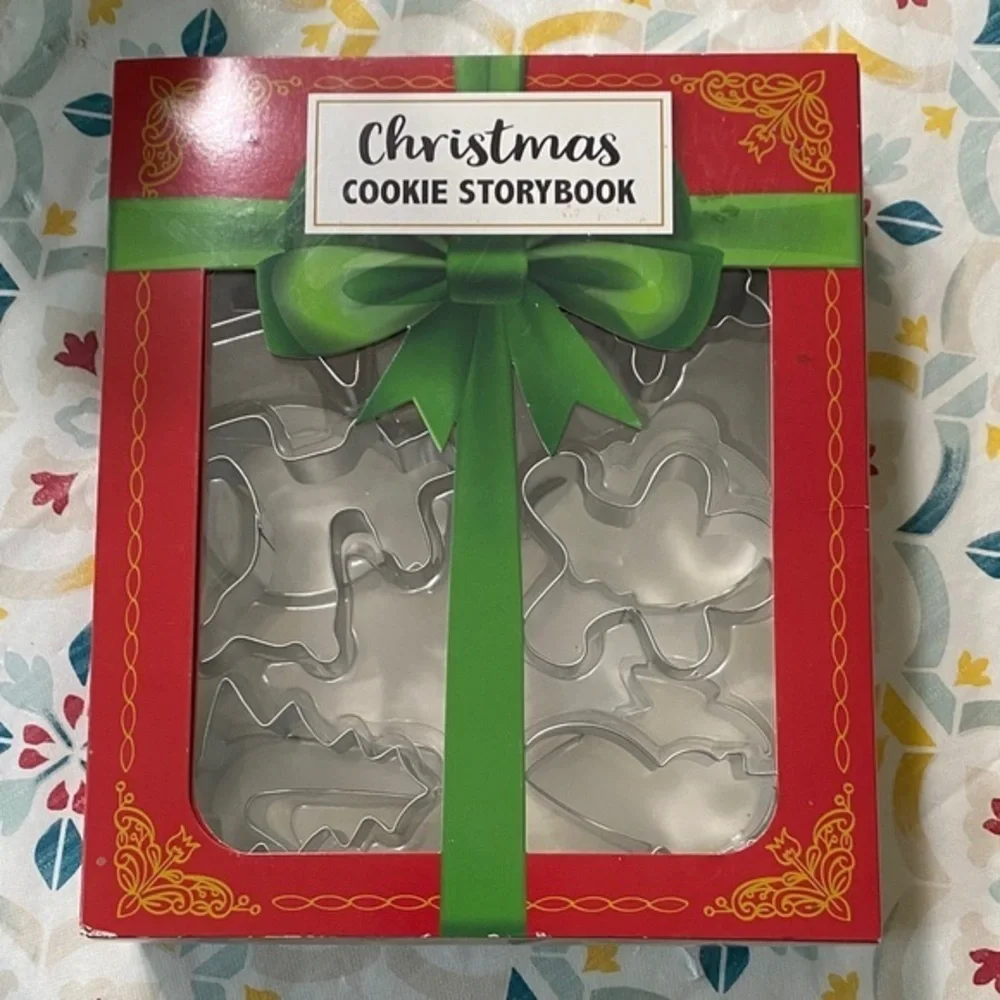 Vintage Christmas Cookie Storybook with Silver Cutters